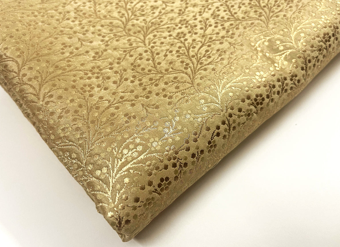 Indian Banarasi Brocade Fabric Gold wedding dress brocade Home furnishing fabric Jacquard fabric Gold Fabric by the yard/meter - NFAF55
