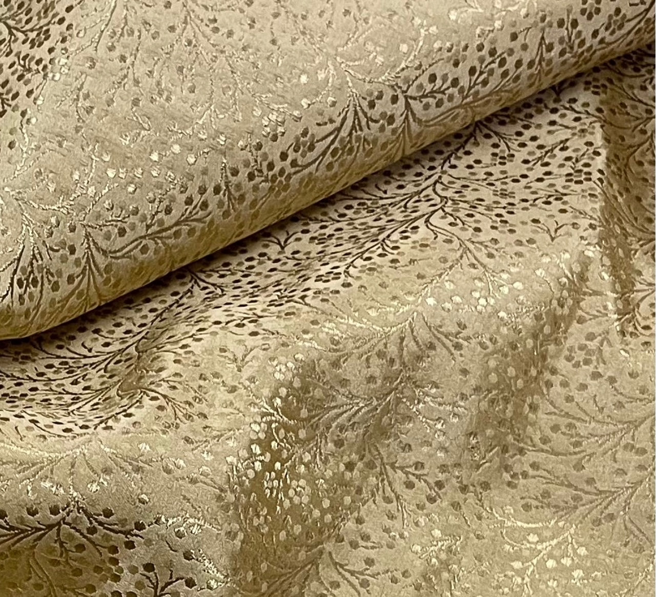 Indian Banarasi Brocade Fabric Gold wedding dress brocade Home furnishing fabric Jacquard fabric Gold Fabric by the yard/meter - NFAF55
