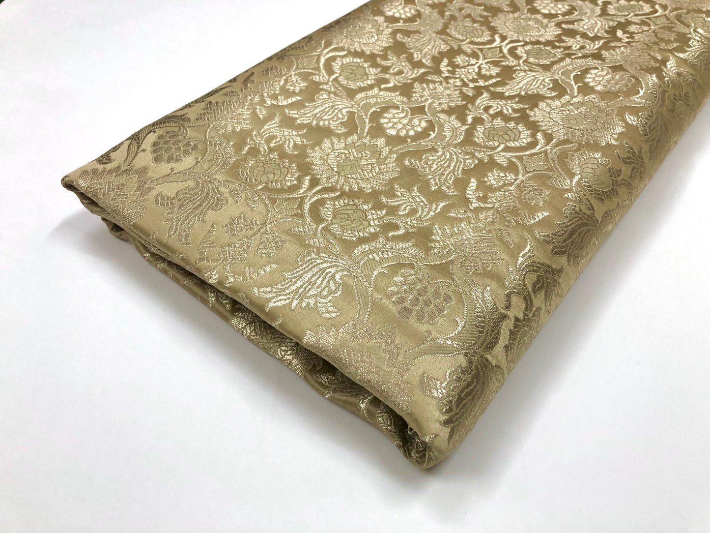 Brocade fabric Beige Gold Jacquard Damask Rayon Silk brocade Fabric Wedding Bridal High Grade Designer fabric by the yard Material