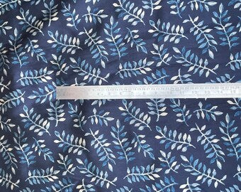 Blue printed tussar silk, Wedding dress, Bridesmaid dress, Floral fabric, Wedding inspiration, Vintage fabric, Luxury fabric - NFAF806