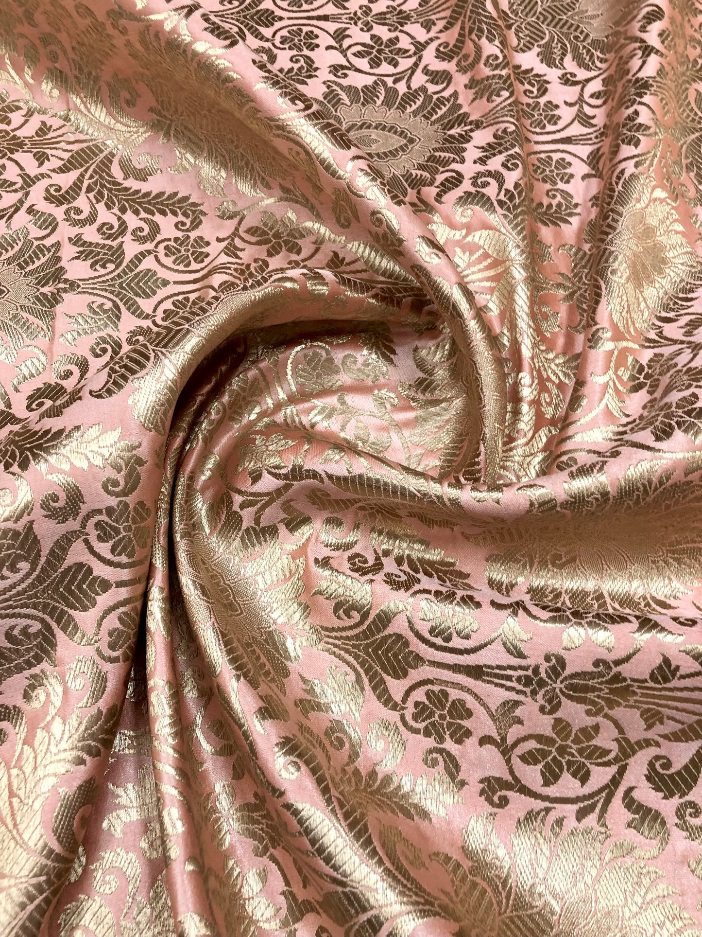 Brocade fabric Peach Gold Jacquard Damask Rayon Silk brocade Fabric Wedding Bridal High Grade Designer fabric by the yard Material