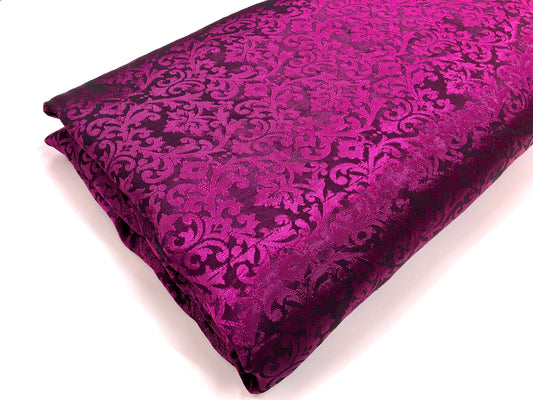 Damask Brocade Fabric Purple Jacquard brocade Wedding dress fabric Embossed Brocade fabric Bridal Dress Brocade Fabric by the yard - NFAF968
