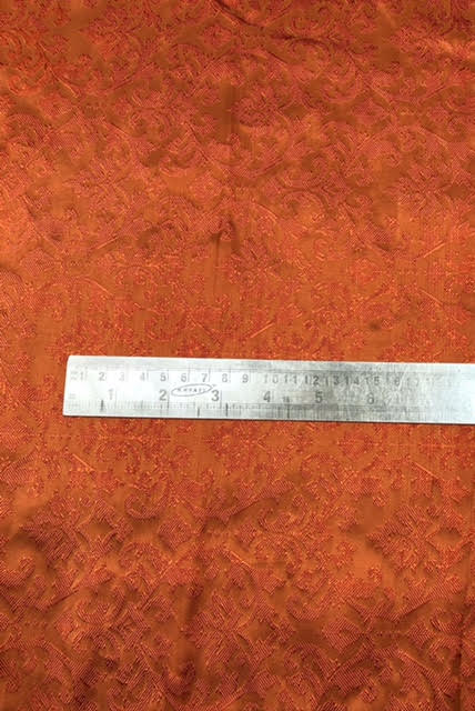 Damask Brocade Fabric Orange Jacquard brocade Wedding dress fabric Embossed Brocade fabric Bridal Dress Brocade Fabric by the yard - NFAF970