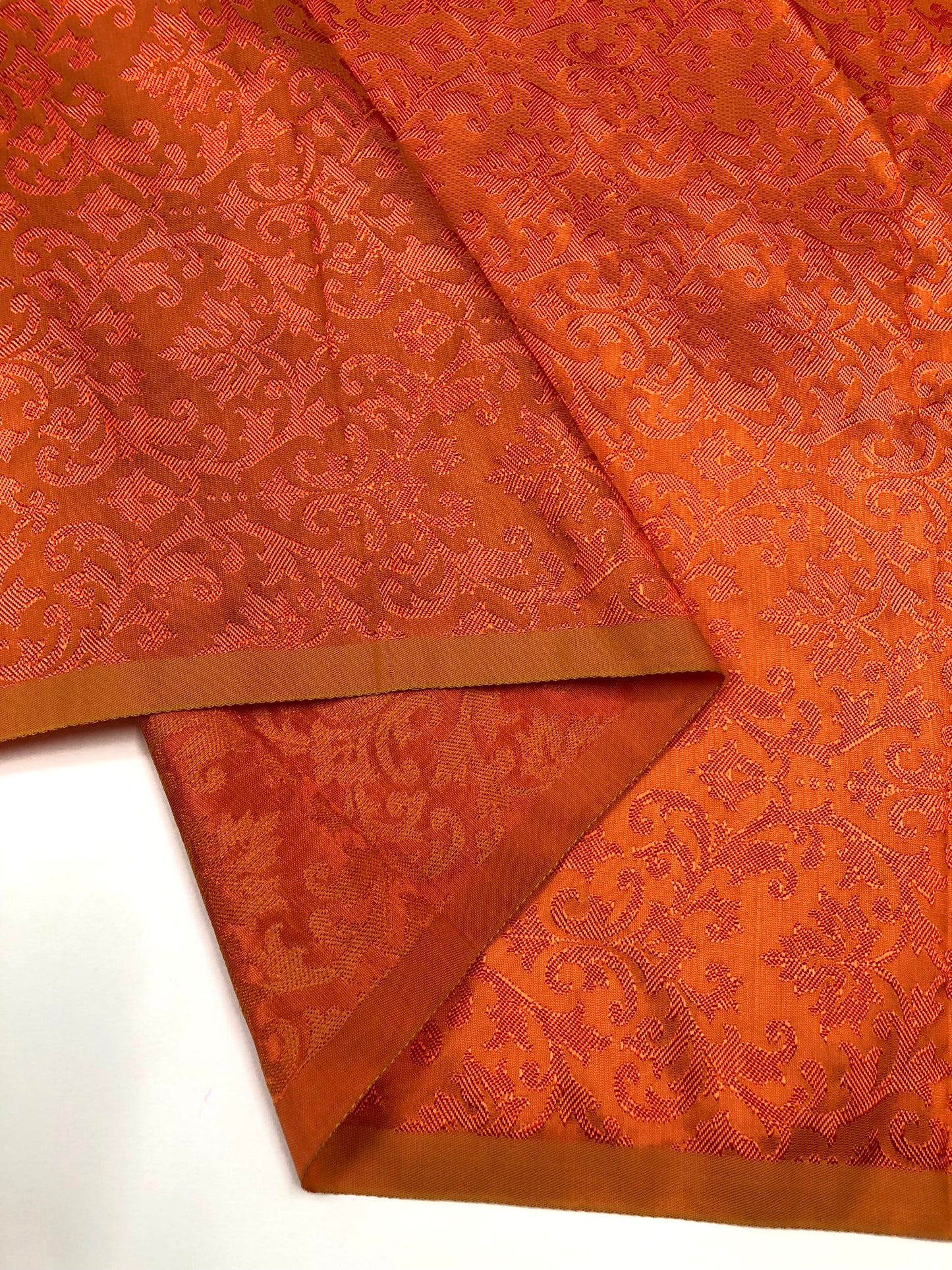 Damask Brocade Fabric Orange Jacquard brocade Wedding dress fabric Embossed Brocade fabric Bridal Dress Brocade Fabric by the yard - NFAF970