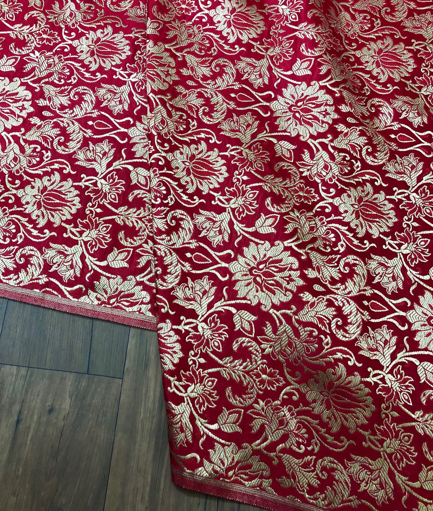 Brocade fabric Jacquard damask fabric Red Gold brocade Wedding bridal Dress fabric Silk Brocade Home Decor Upholsery Fabric By the Yard