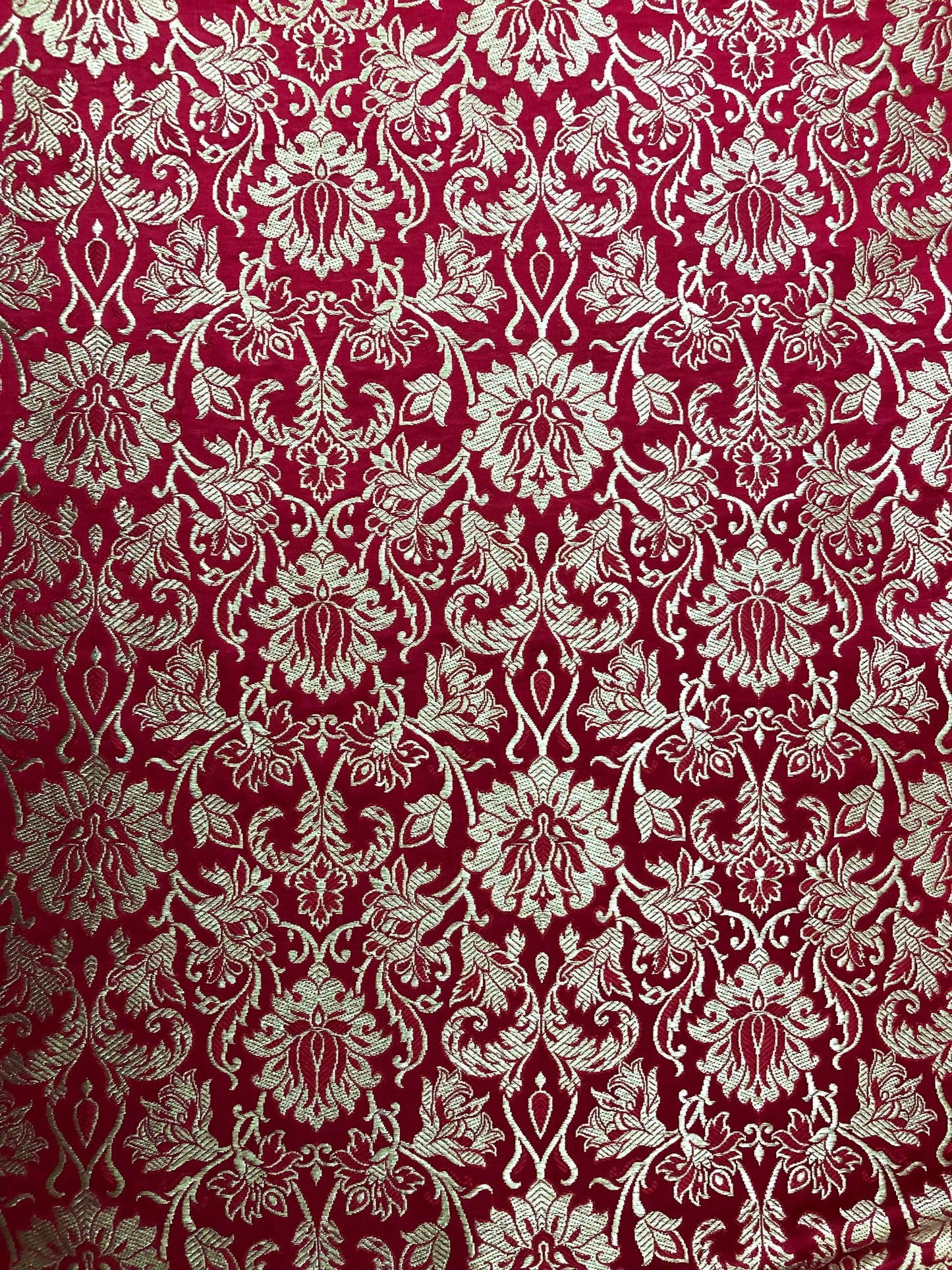 Brocade fabric Jacquard damask fabric Red Gold brocade Wedding bridal Dress fabric Silk Brocade Home Decor Upholsery Fabric By the Yard