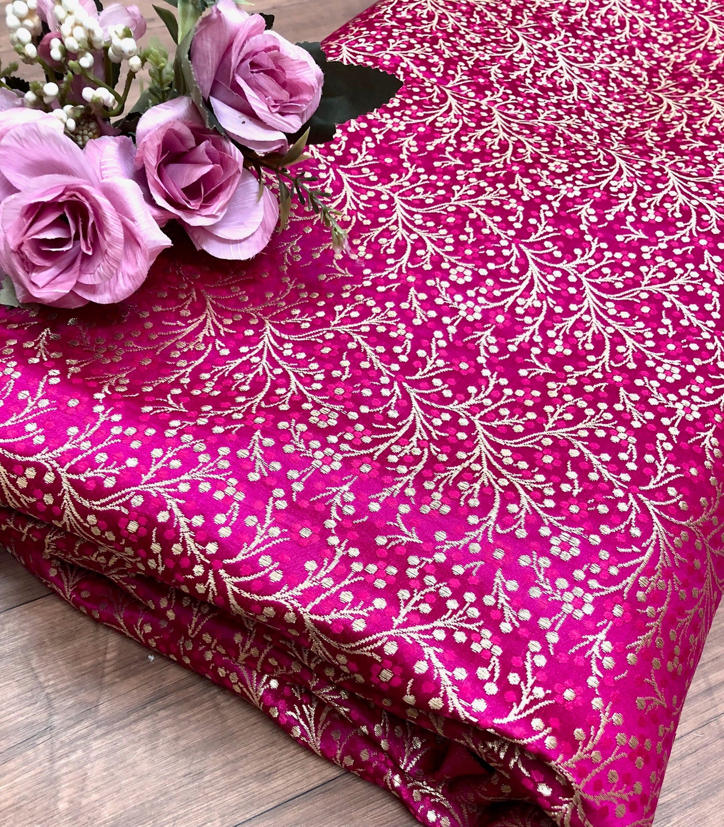 Brocade fabric Jacquard damask fabric Pink Gold brocade Wedding bridal Dress Designer fabric Silk Brocade Home Furnishing Fabric By the Yard