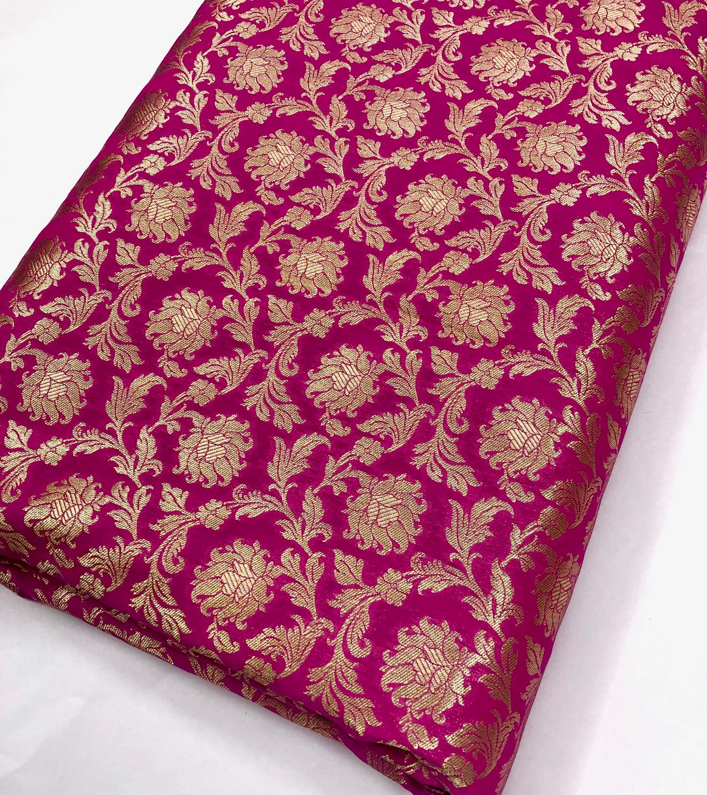 Brocade fabric Pink Gold Rayon silk Jacquard Brokat Tissu Designer Jacquard Fabric Luxury Wedding fabric, Fabric by the yard/ meter -NFAF204