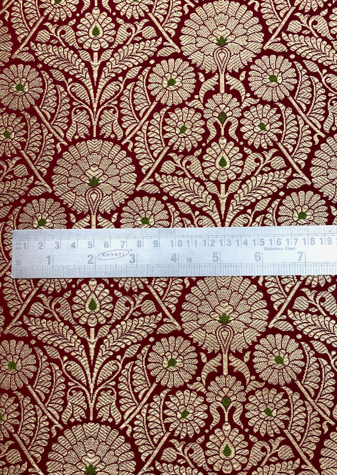 Red Gold Damask jacquard brocade Wedding fabric Rayon Silk Brocade Gothic fabric Theatre costume Vintage Brocade Fabric By The Yard