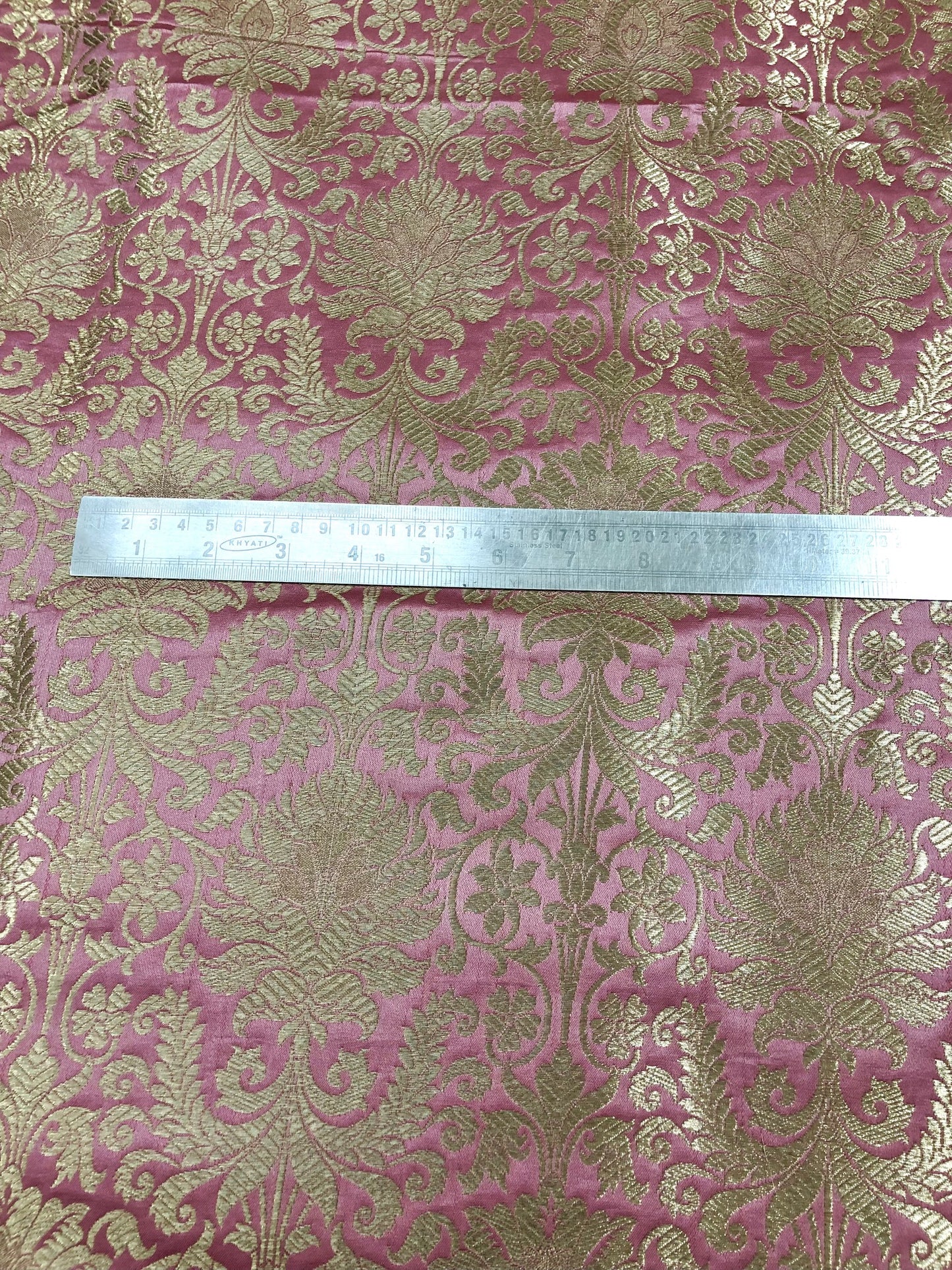 Brocade fabric Pink Gold Jacquard Damask Rayon Silk brocade Fabric Wedding Bridal High Grade Designer fabric by the yard Material