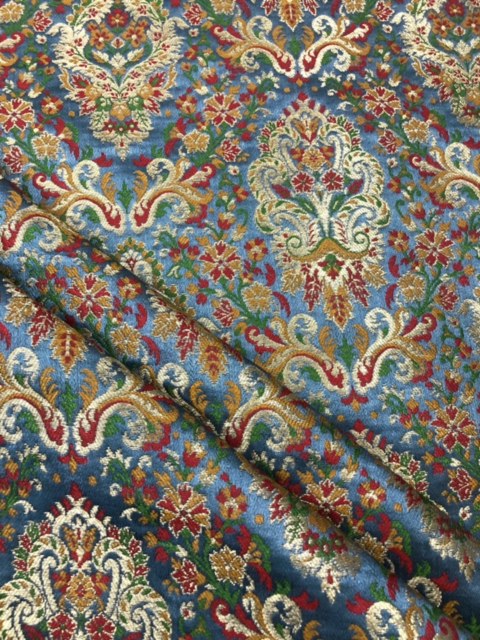 Brocade fabric Gray Gold Jacquard fabric Gifts for her Wedding bridal dress fabric brocadeLuxury Dress Brocade fabric by the yard -NFAF94