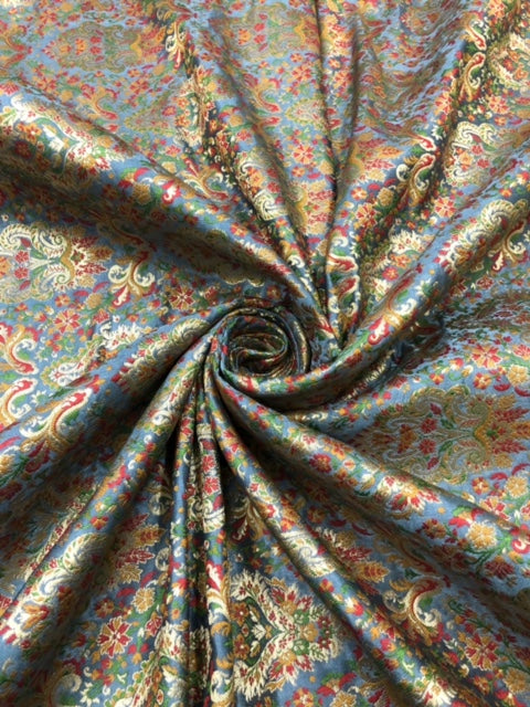 Brocade fabric Gray Gold Jacquard fabric Gifts for her Wedding bridal dress fabric brocadeLuxury Dress Brocade fabric by the yard -NFAF94