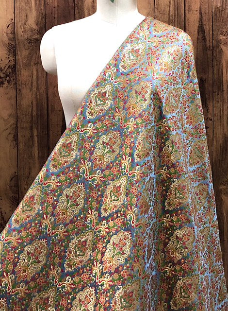 Brocade fabric Gray Gold Jacquard fabric Gifts for her Wedding bridal dress fabric brocadeLuxury Dress Brocade fabric by the yard -NFAF94