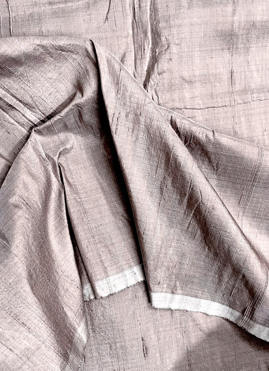 Taupe shantung raw silk fabric, Handloom dupioni silk fabric, Wedding dress, Khadi silk fabric, Luxury fabric, royal fabric - RSAF17