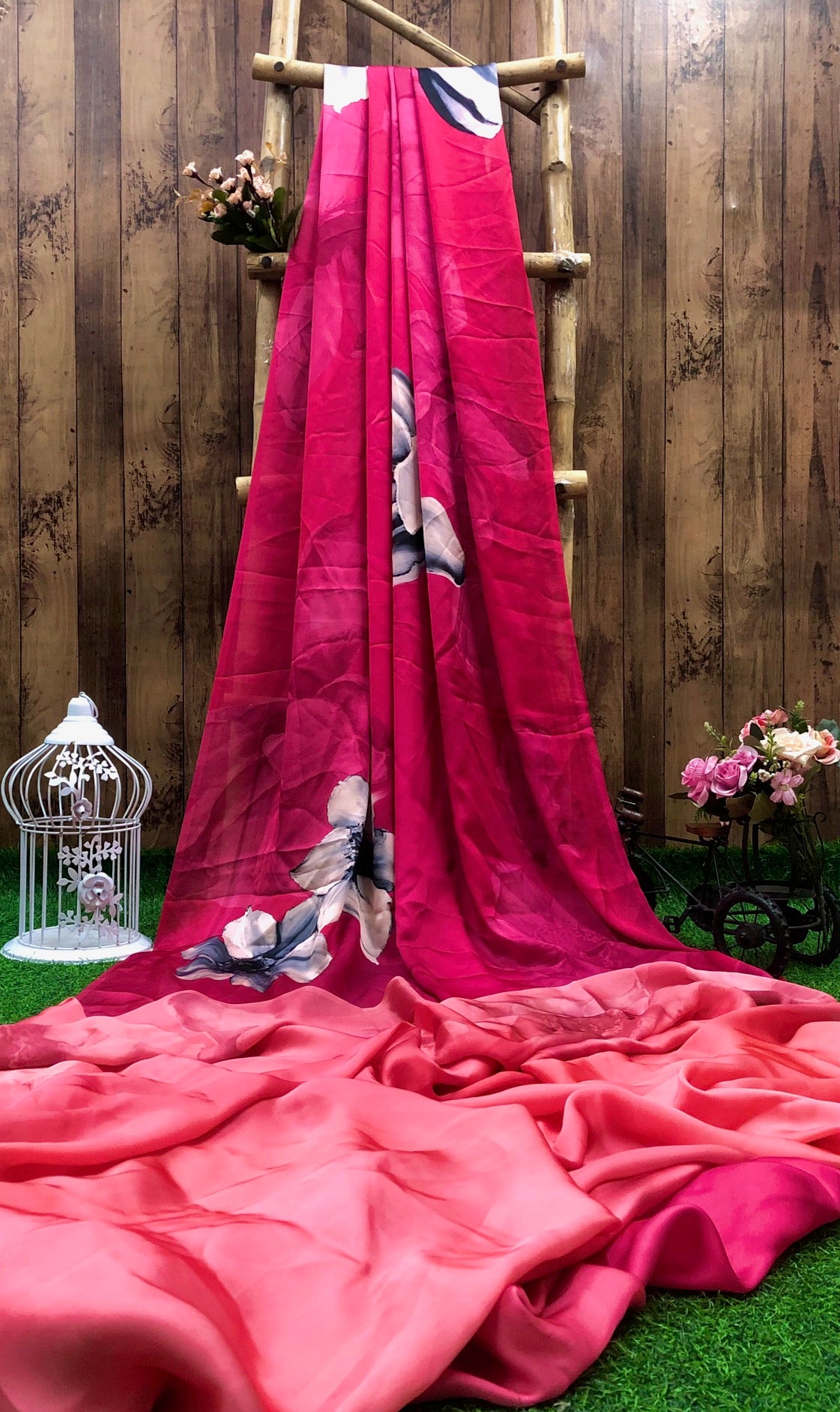 Saree Fabric Sarong Fabric Crepe Draping beach Party fabric Printed Sarong, Soft cotton Dupatta Print scarves Silk Crepe Fabric