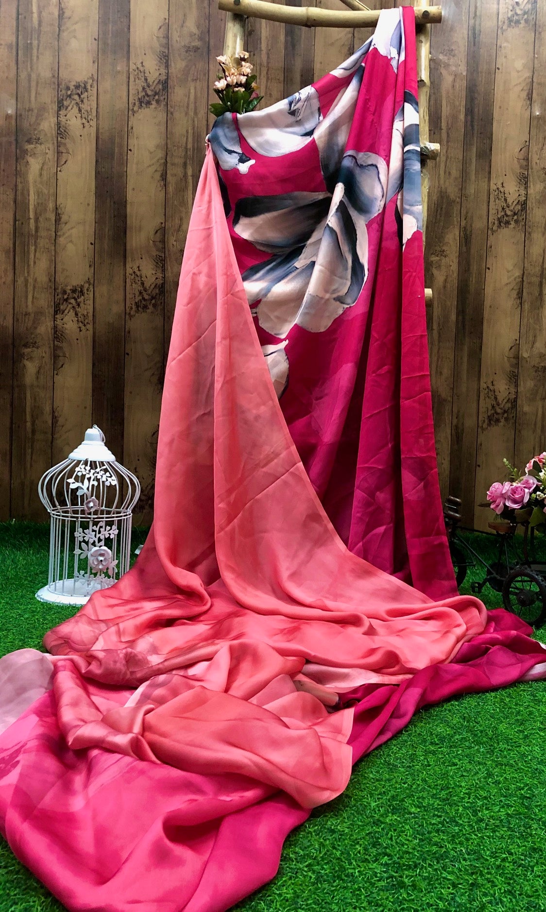 Saree Fabric Sarong Fabric Crepe Draping beach Party fabric Printed Sarong, Soft cotton Dupatta Print scarves Silk Crepe Fabric