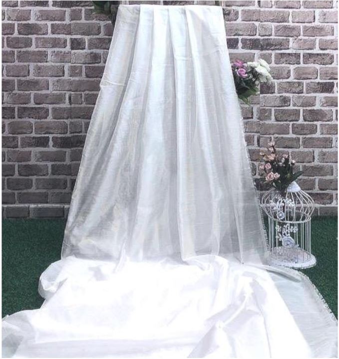 White Poly Raw Silk Faux Dupion 100% Polyester Upholstery Fabric Bridal Craft Dress Quilting Material TSF01