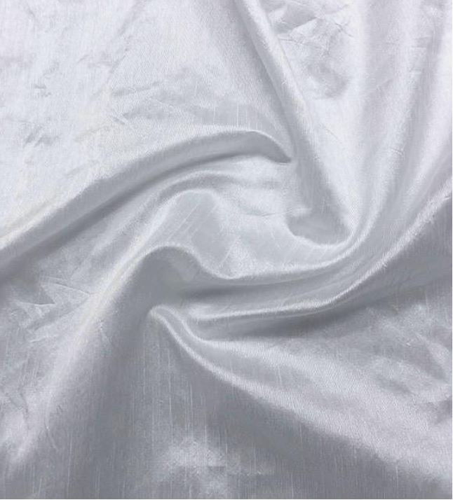 White Poly Raw Silk Faux Dupion 100% Polyester Upholstery Fabric Bridal Craft Dress Quilting Material TSF01
