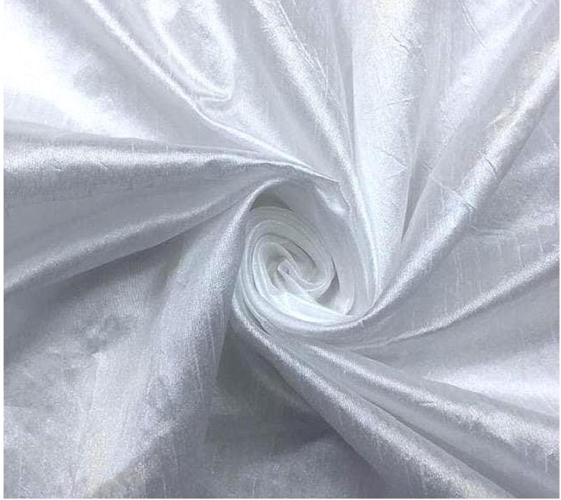 White Poly Raw Silk Faux Dupion 100% Polyester Upholstery Fabric Bridal Craft Dress Quilting Material TSF01