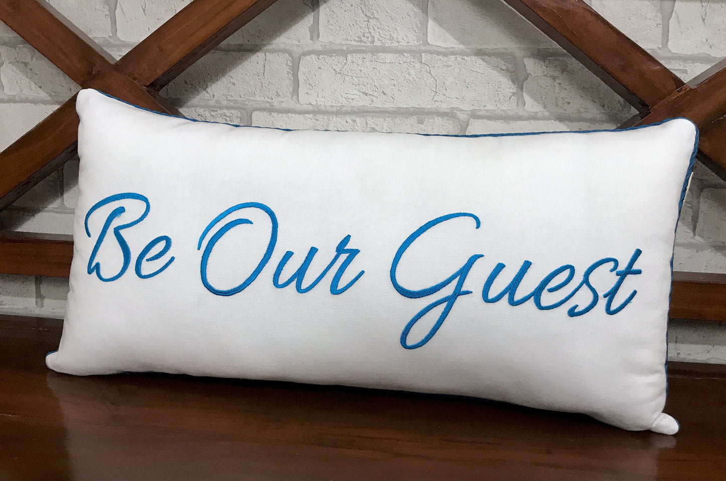 Be Our Guest Pillow Embroidered Guest Room Decor, Welcome Gift, Wedding Occasion Decor, Christmas Gifts In All Sizes.