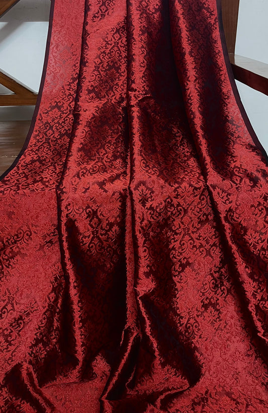 Damask Brocade Fabric Red Jacquard brocade Wedding dress fabric Embossed Brocade fabric Bridal Dress Brocade Fabric by the yard - NFAF166