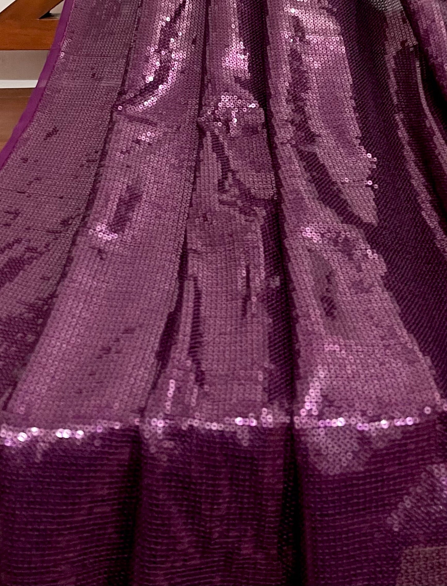 Purple embroidered fabric, Georgette sequin fabric, Haute couture, Couture fashion, Fabric store, Royal fabric, Wedding dress, Bridesmaid dress - SQAF07