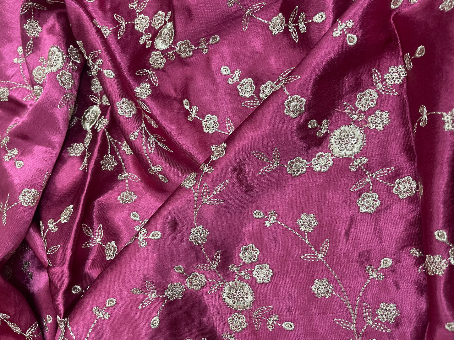 Wine Embroidered fabric, Embroidery art, Thread embroidery, Indian fabric, Gold flower, Haute couture, Wedding dress, Bridesmaid dress - NFAF467