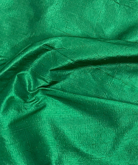 Green shantung raw silk fabric, Handloom dupioni silk fabric, Wedding dress, Khadi silk fabric, Luxury fabric, royal fabric - RSAF06