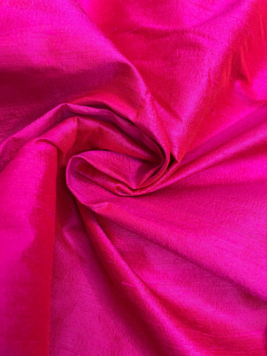 Pink shantung raw silk fabric, Wedding dress fabric, fashion fabric, Handloom dupioni silk, Silk dress, Luxury fabric - RSAF08