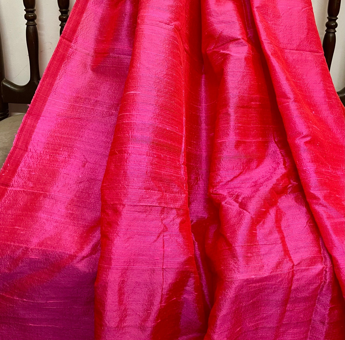 Pink shantung raw silk fabric, Handloom dupioni silk, Wedding dress, Pure fabrics, Silk dress, Bridesmaid dress, Luxury fabric - RSAF20