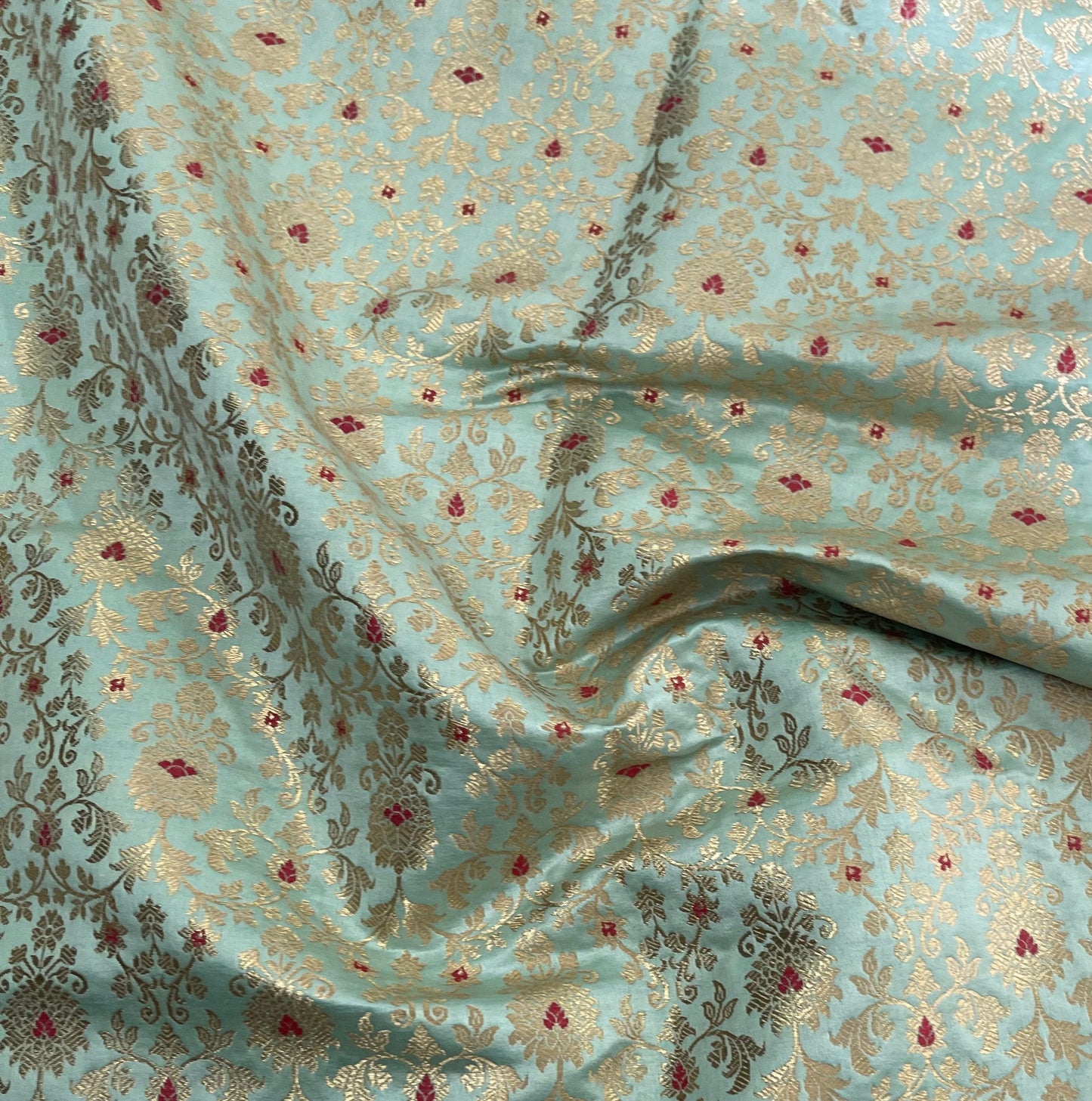 Brocade fabric Jacquard Damask fabric Sage Green Brocade Wedding Bridal Silk Dress Fabric Upholstery Brocade fabric by the yard - NFAF702