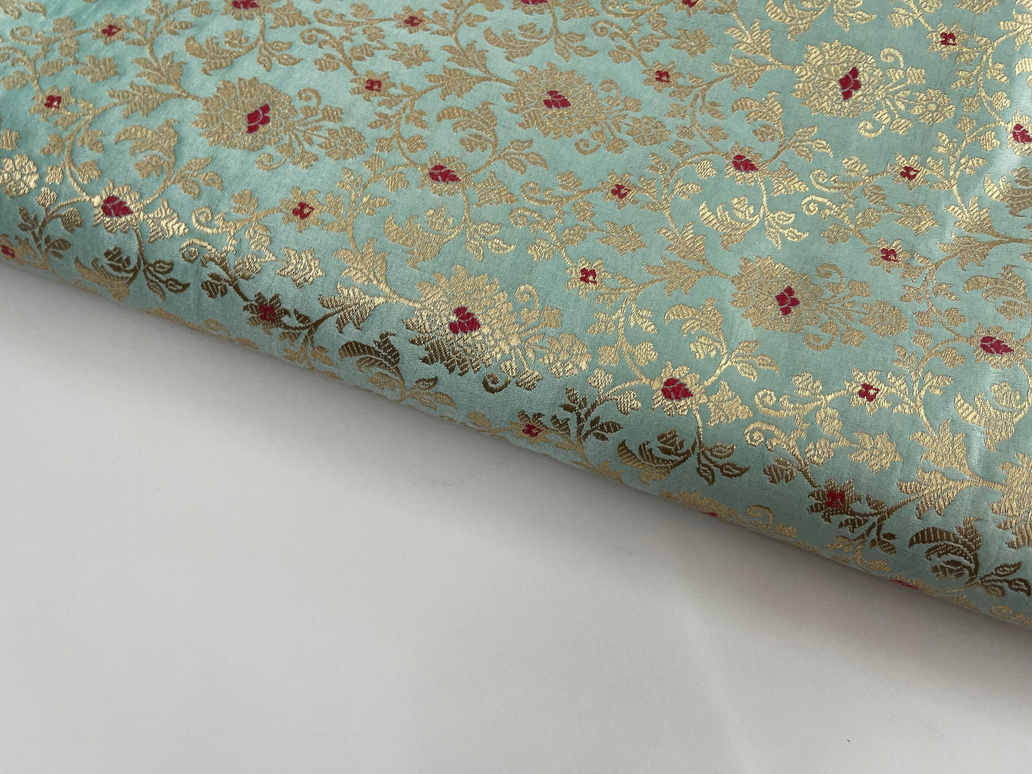 Brocade fabric Jacquard Damask fabric Sage Green Brocade Wedding Bridal Silk Dress Fabric Upholstery Brocade fabric by the yard - NFAF702
