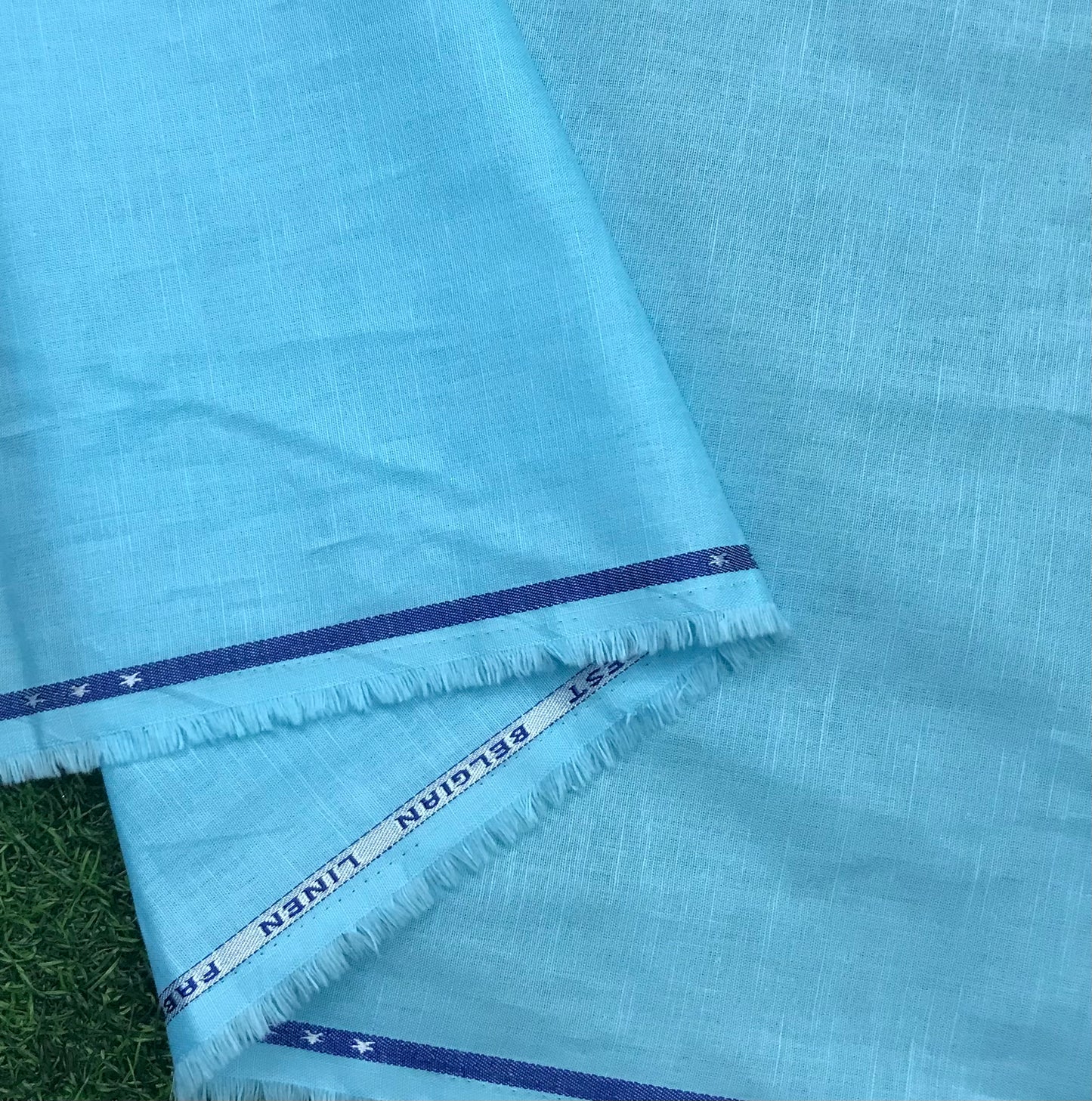 Pure Cotton fabric in Aqua Color, Multiple lengths will come in the continuous piece - COTF20