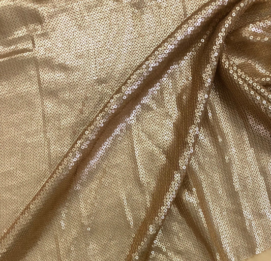 Gold Sequin Georgette Fabric,  Sequin Embroidery Fabric, Multiple yardage will come in the Continuous length SQAF852