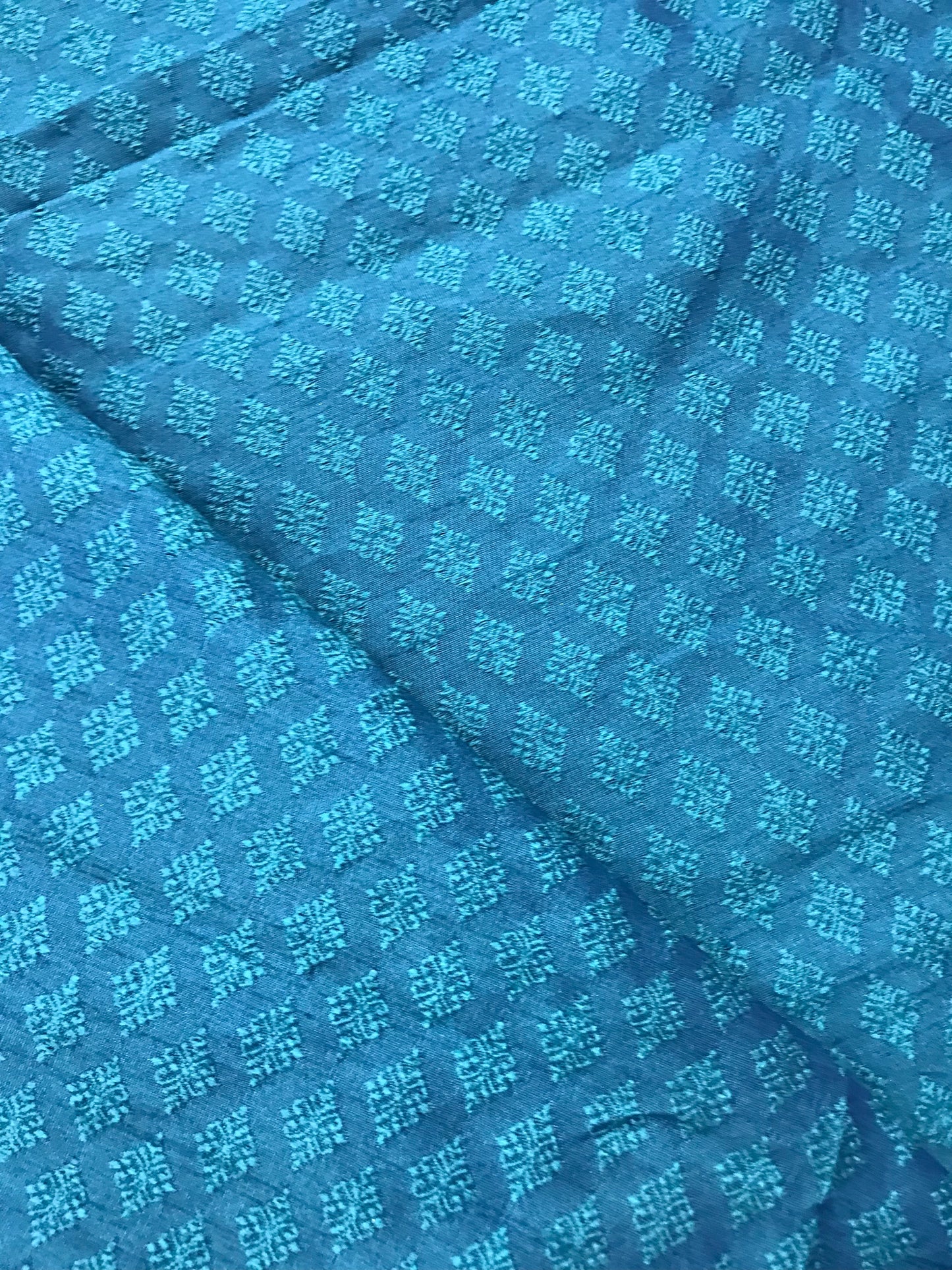 Indian Banarasi Brocade Fabric in Blue color, Multiple lengths will come in the continuous piece - NF2010