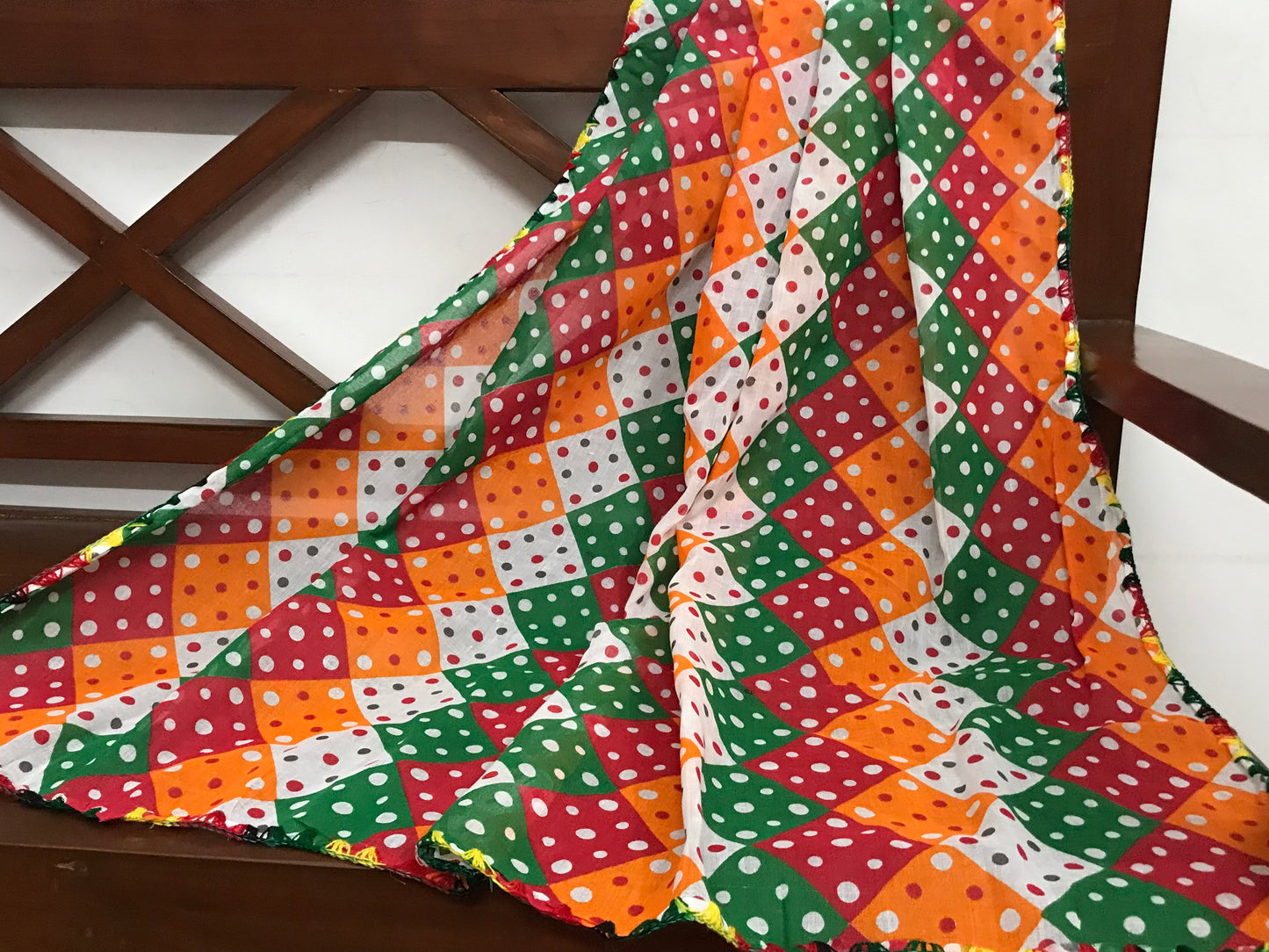 Orange Jaipuri Print Dupatta ,Indian Cotton Scarf, Drape, Shawl, Veil, Bridesmaids gift, Gift for her, Best gift ideas DP1021