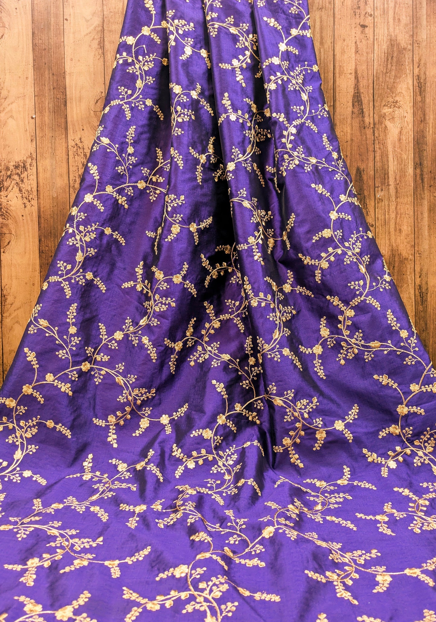 Purple and gold embroidered fabric, Wedding dress, Bridesmaid dress, Indian fabric, Luxury fabric, Haute couture, Fashion fabric - NFAF549