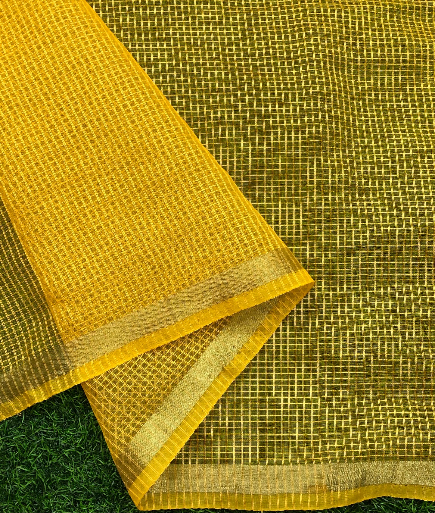 Yellow Chanderi Dupatta with Gold Border Stole for women, Bridal Fabric, Saree Drape, Abaya, Indian Fashion, Veil, Wedding Fabric DP014