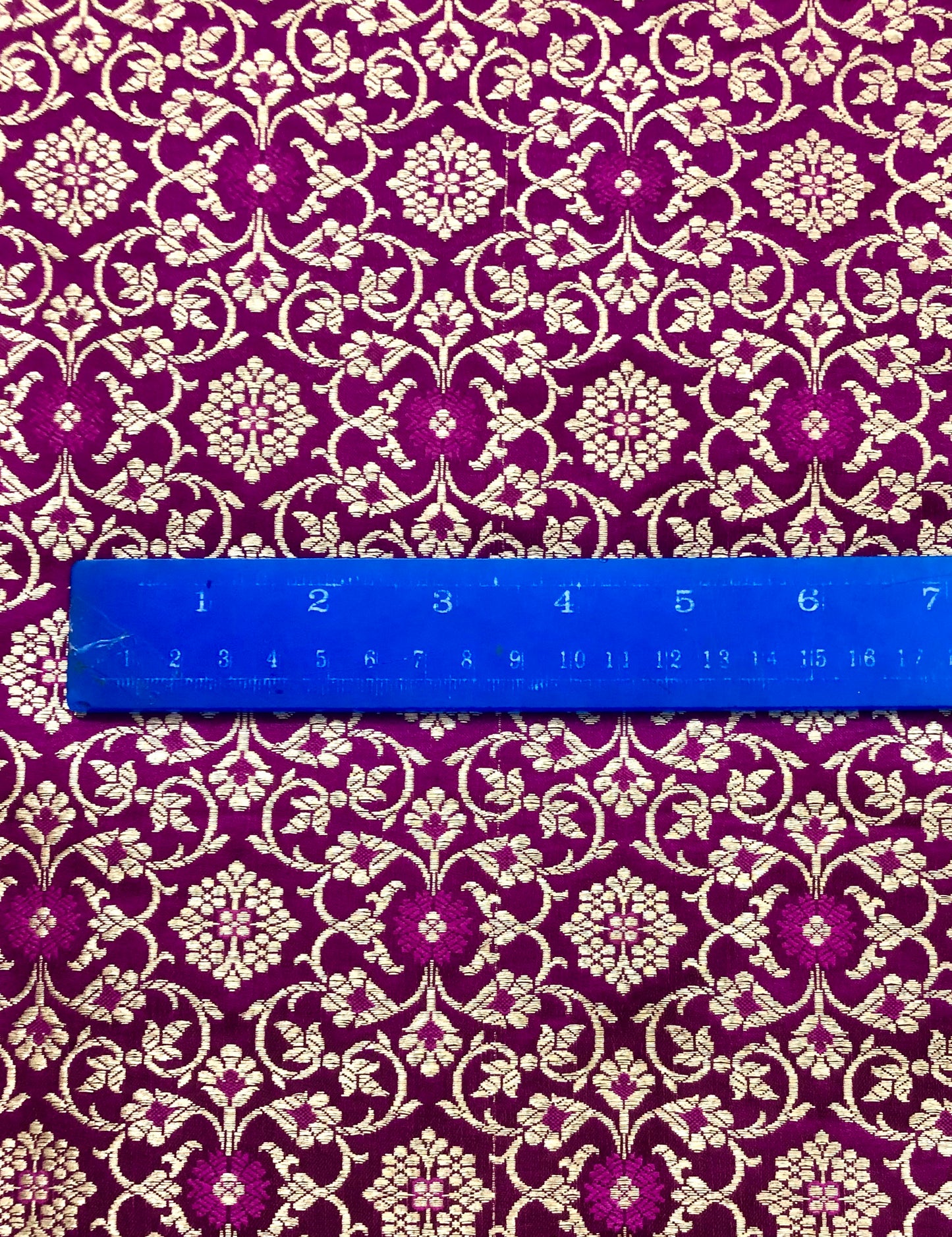 indian Banarasi Brocade Fabric in Magenta Pink and Gold color, Multiple lengths will come in the continuous piece - NF888