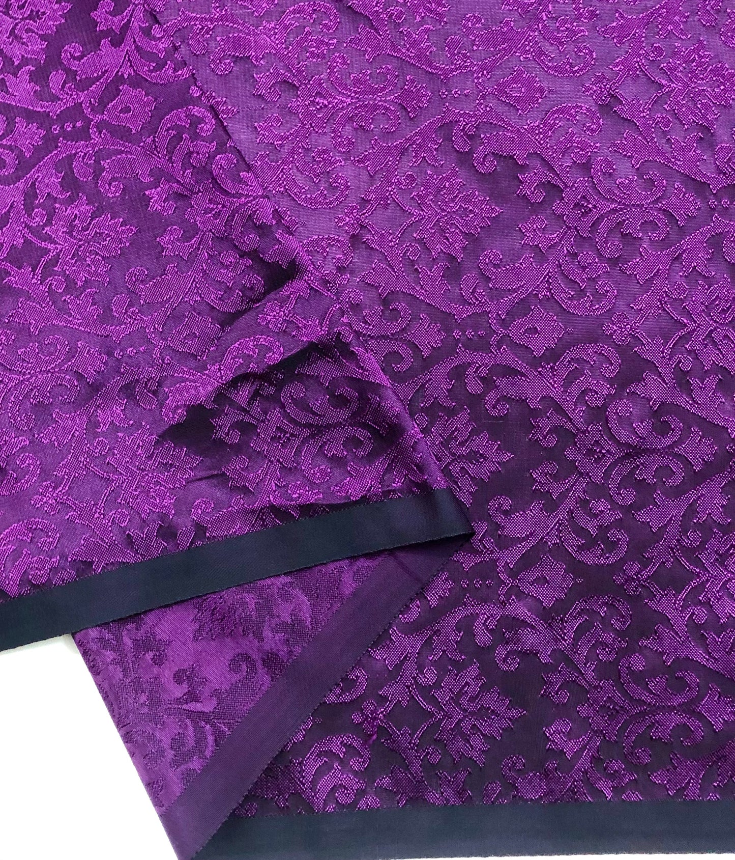 Indian Banarasi Brocade Fabric in Purple Color, Multiple lengths will come in the continuous piece - NF162