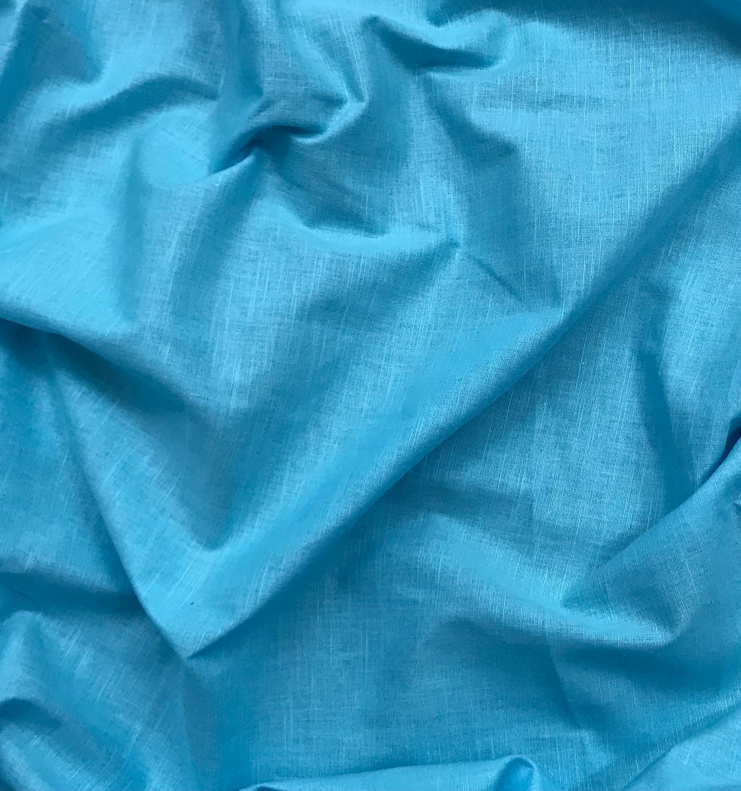 Pure Cotton fabric in Aqua Color, Multiple lengths will come in the continuous piece - COTF20