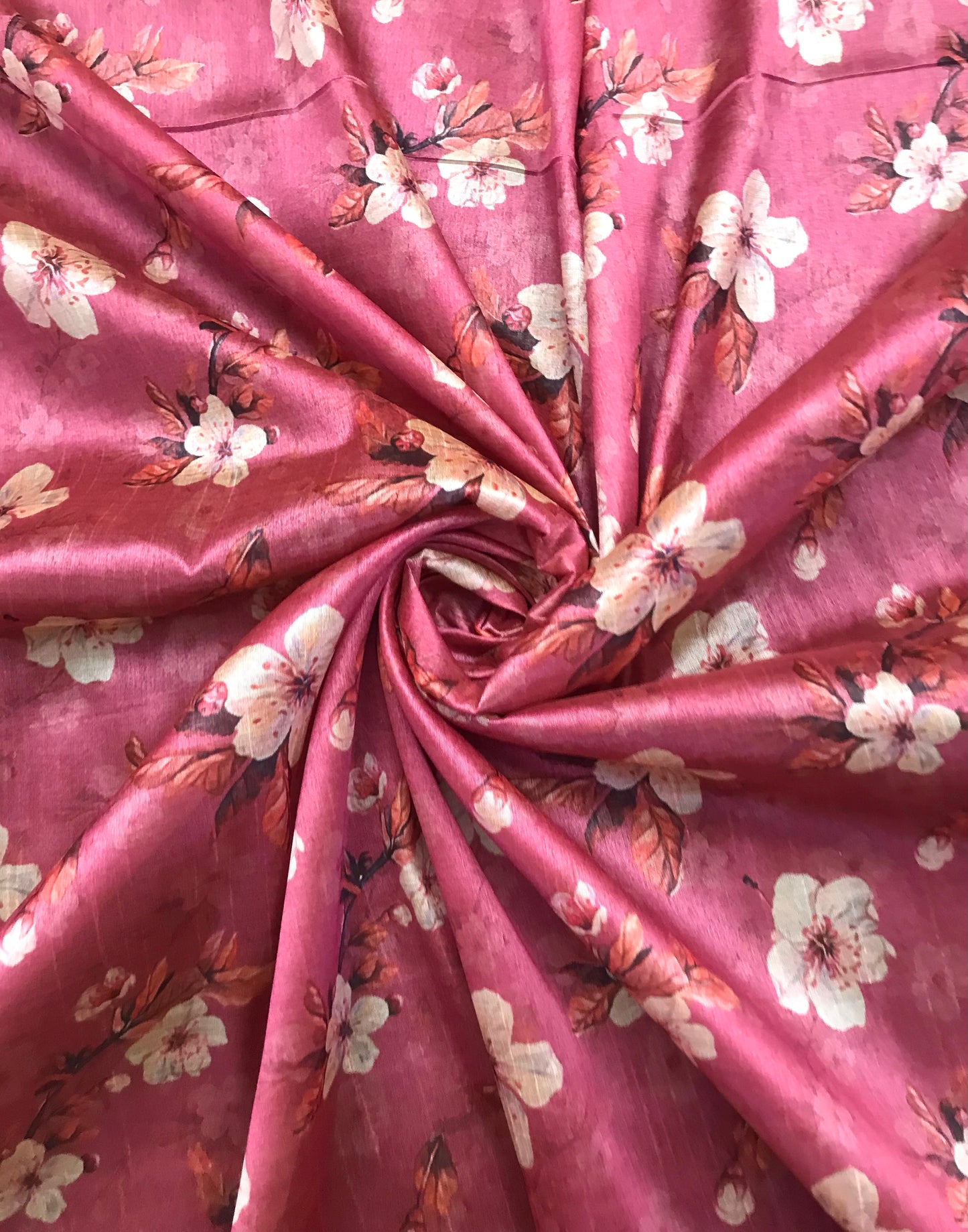 Pink Viscose Tussar Silk fabric, Dress Apparel Fabric, Indian Wedding Fabric, Multiple lengths will come in the continuous piece - NF804