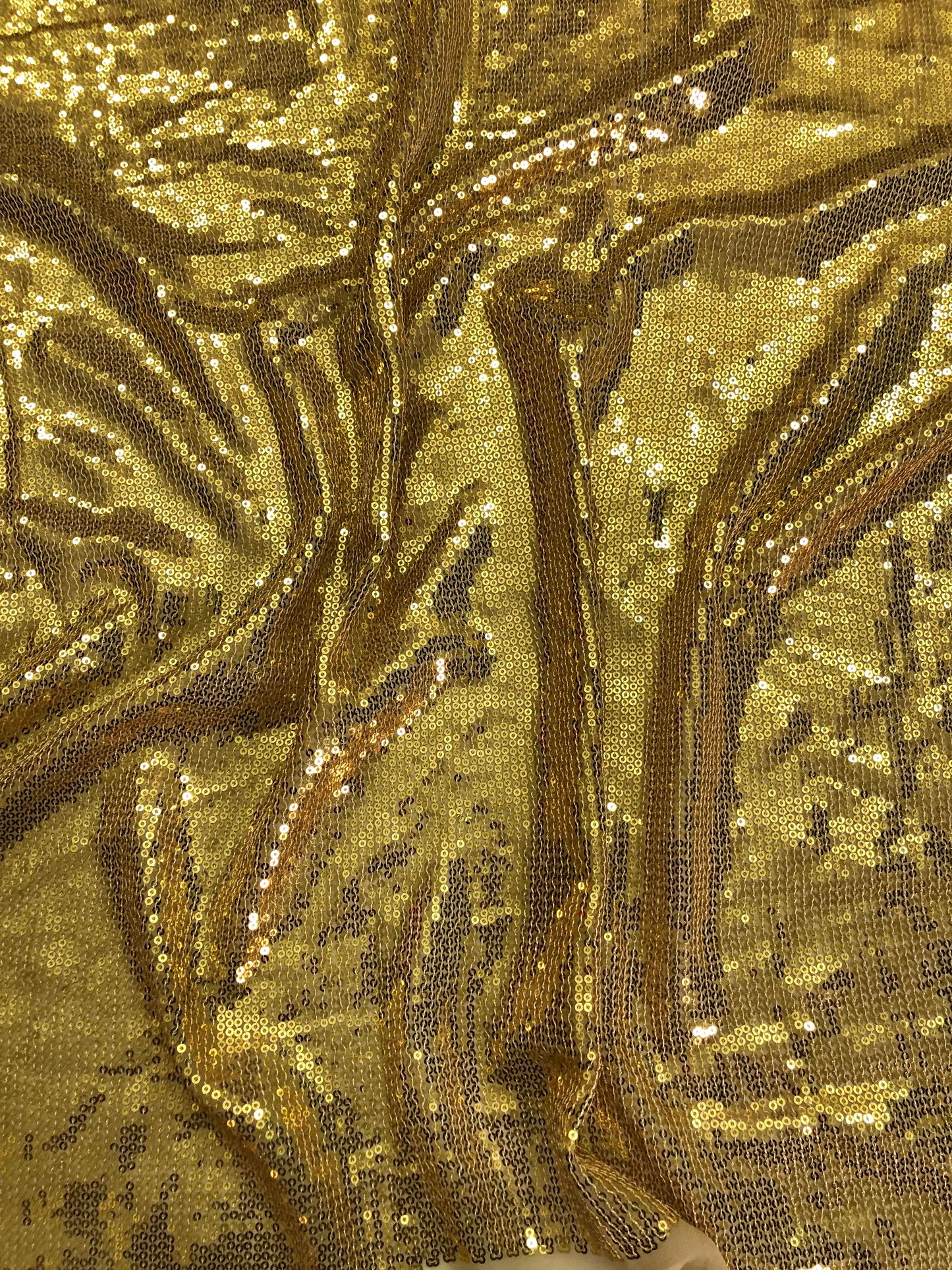 Gold Sequin Georgette Fabric,  Sequin Embroidery Fabric, Multiple yardage will come in the Continuous length SQAF832