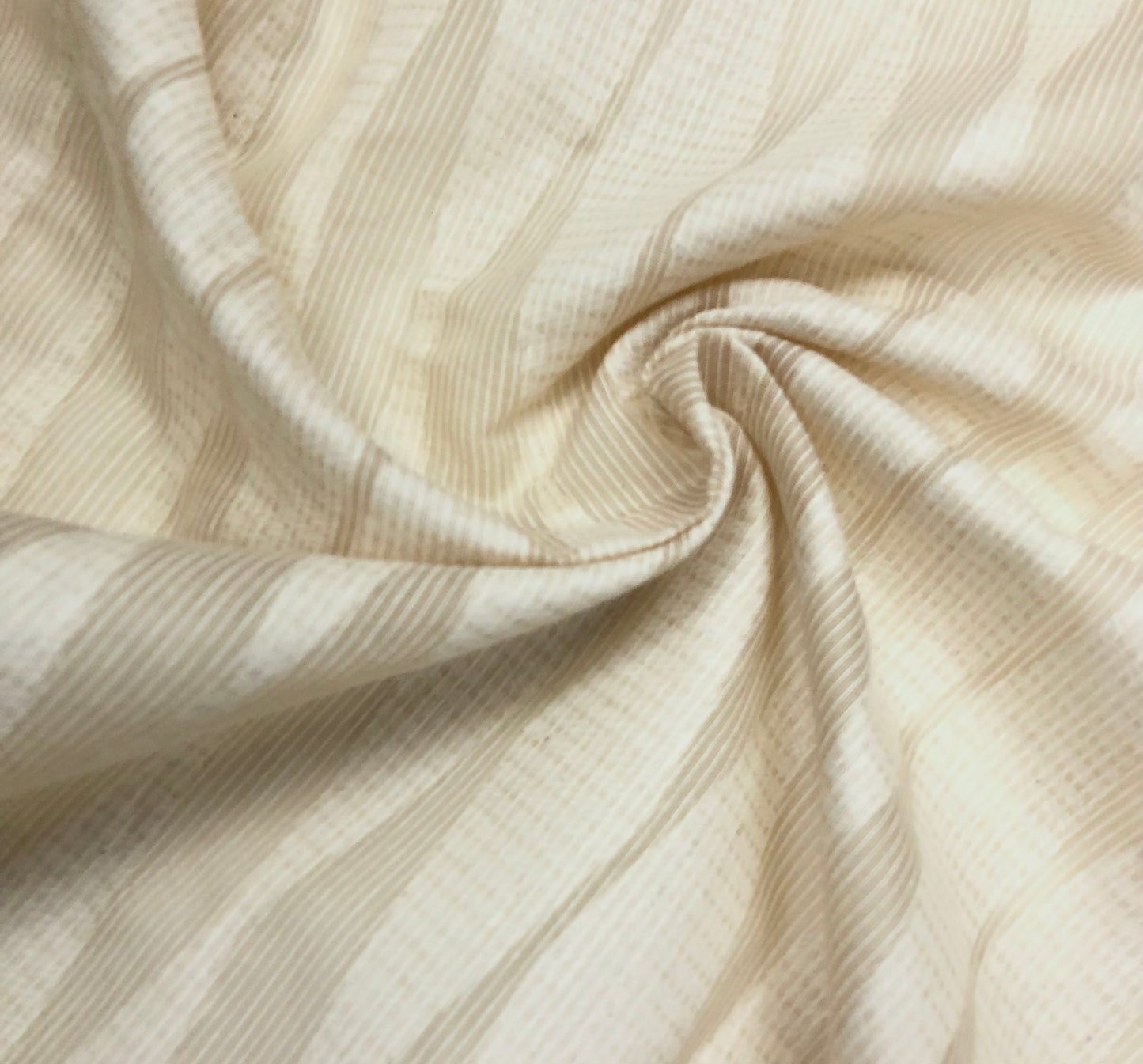 Pure Cotton and Ikat weave fabric in Ivory fabric, Multiple lengths will come in the continuous piece - COTF837