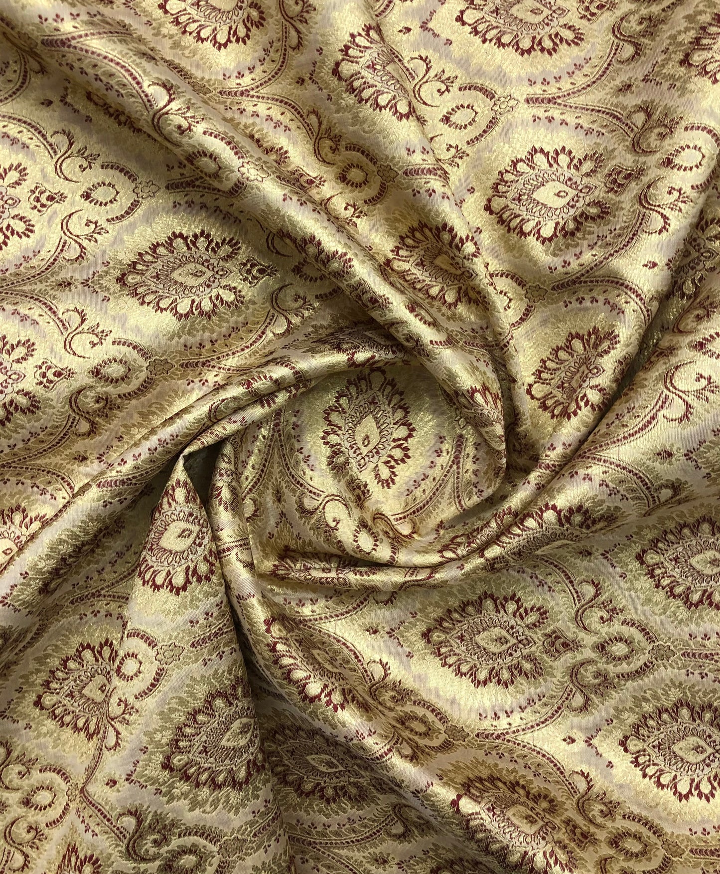 Banarasi Brocade fabric Beige and Gold Fabric, Wedding Brocade Fabric, Fabric Multiple yardage will come in the continuous length NF860