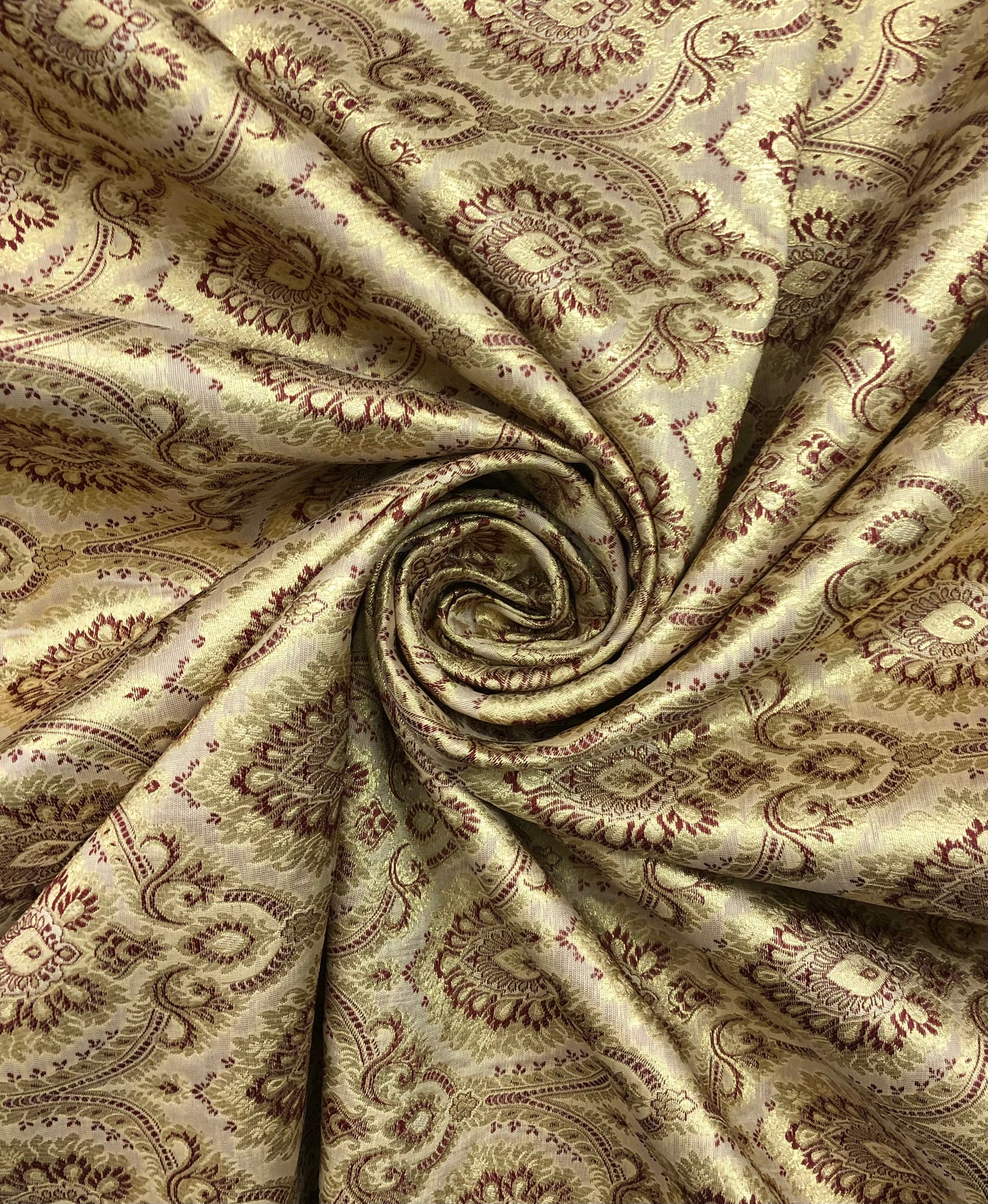 Banarasi Brocade fabric Beige and Gold Fabric, Wedding Brocade Fabric, Fabric Multiple yardage will come in the continuous length NF860