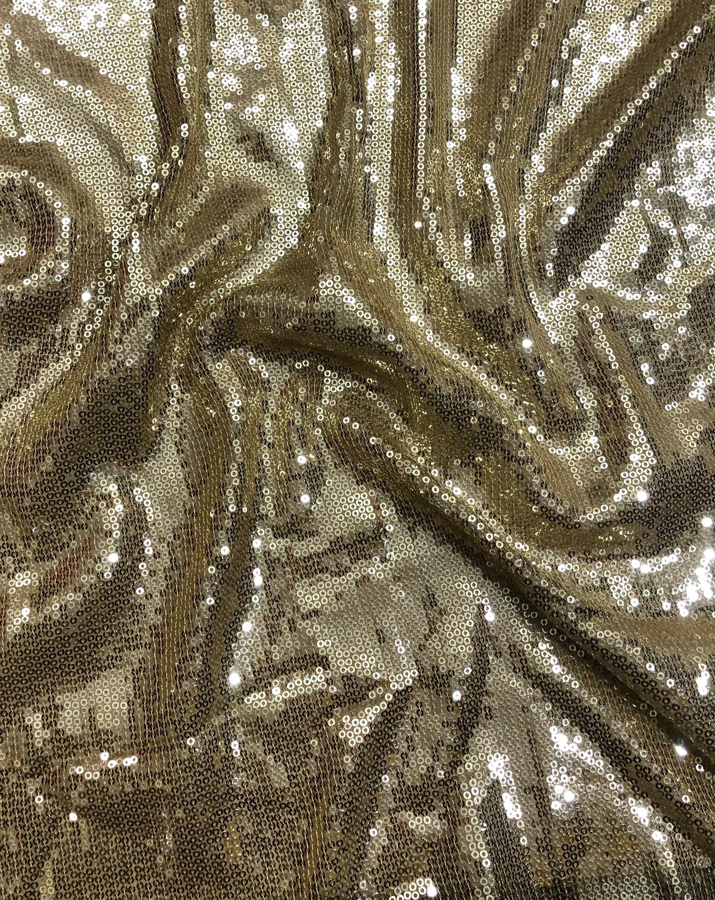 Light Gold Sequin Georgette Fabric,  Sequin Embroidery Fabric, Multiple lengths will come in the continuous piece - SQAF830