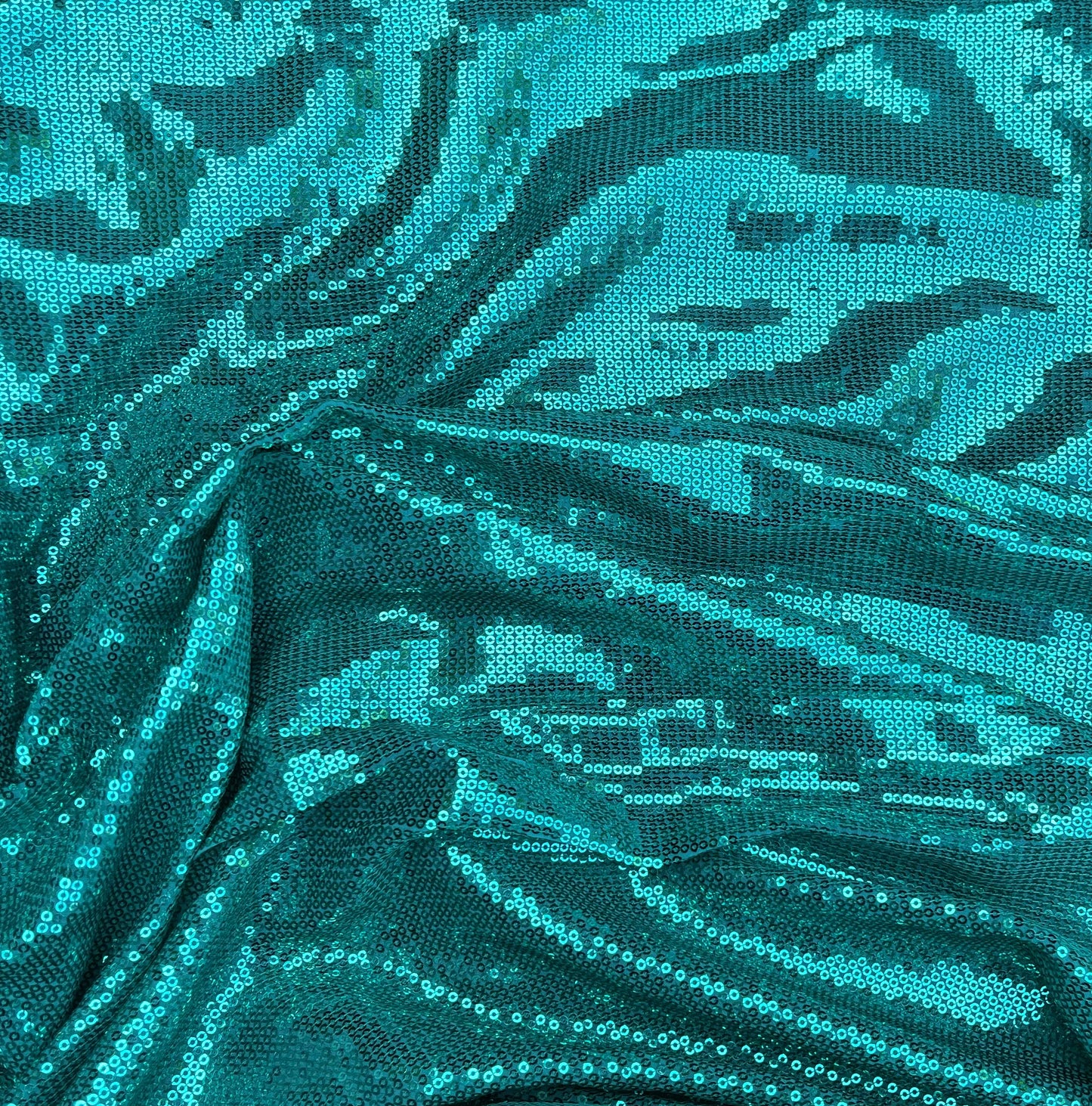 Teal Sequin Georgette Fabric,  Sequin Embroidery Fabric, Multiple lengths will come in the continuous piece - SQAF513