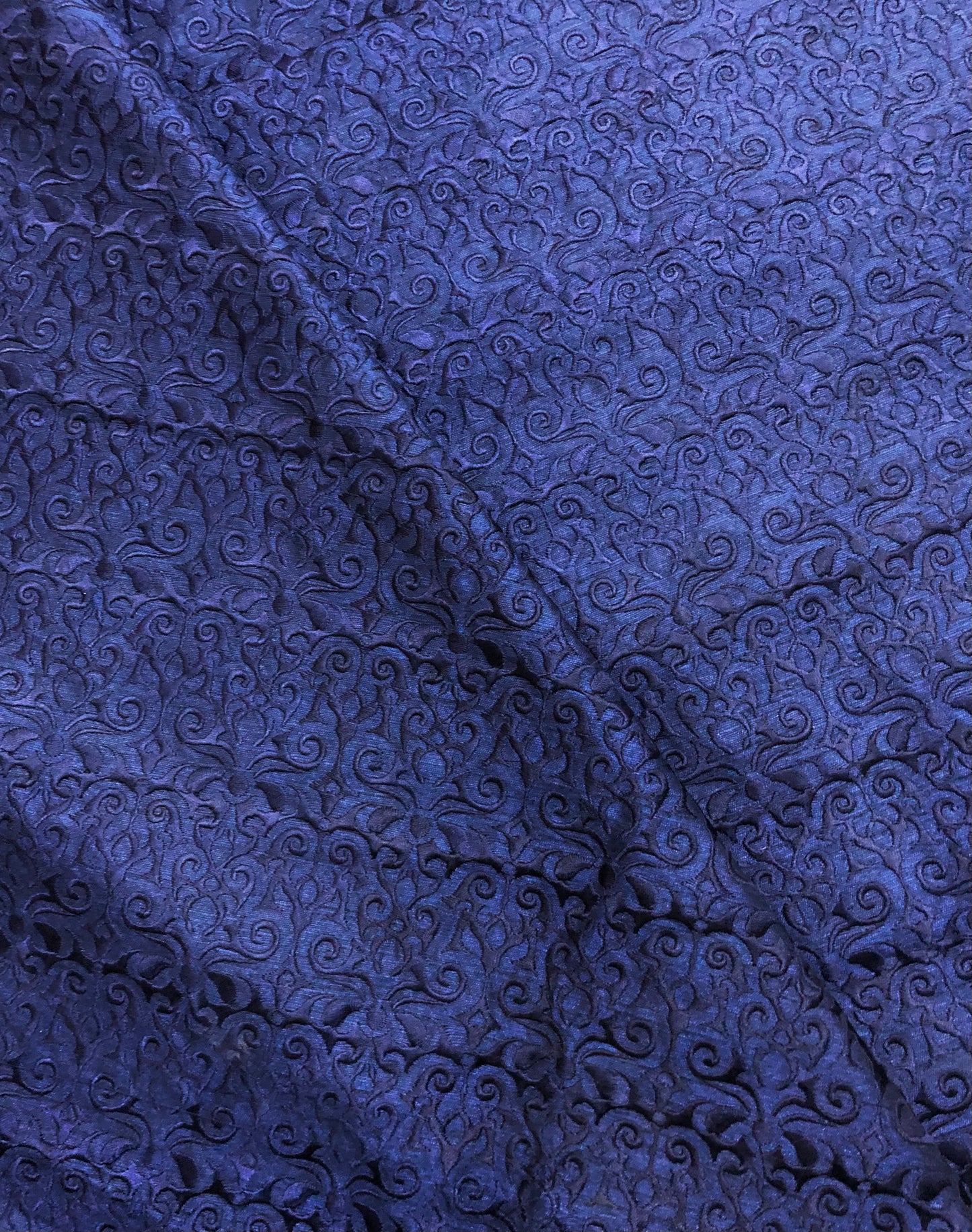 Embroidered Viscose Silk Fabric in Navy Blue gold color, Multiple lengths will come in the continuous piece - NF819