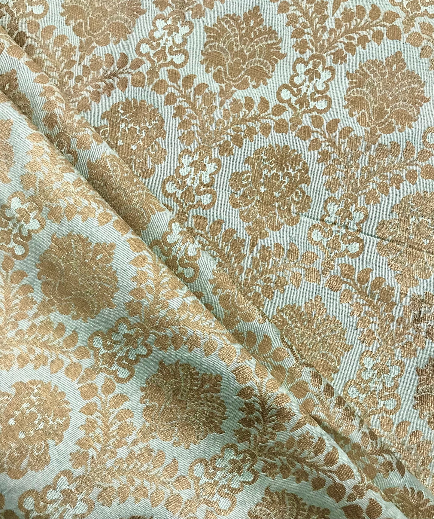 Banarasi Brocade fabric Green and Gold Fabric, Wedding Brocade Fabric, Fabric Multiple yardage will come in the continuous length NF844